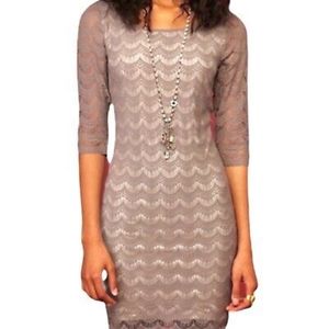 Free people Gray 3/4 sleeve open back bodycon dress